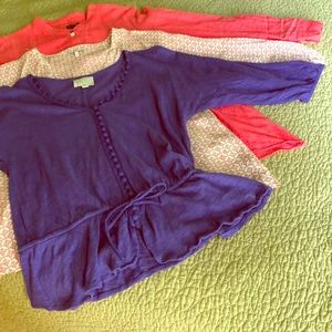 Lot of 3 Anthropologie tunic tops Fei Joie Deletta